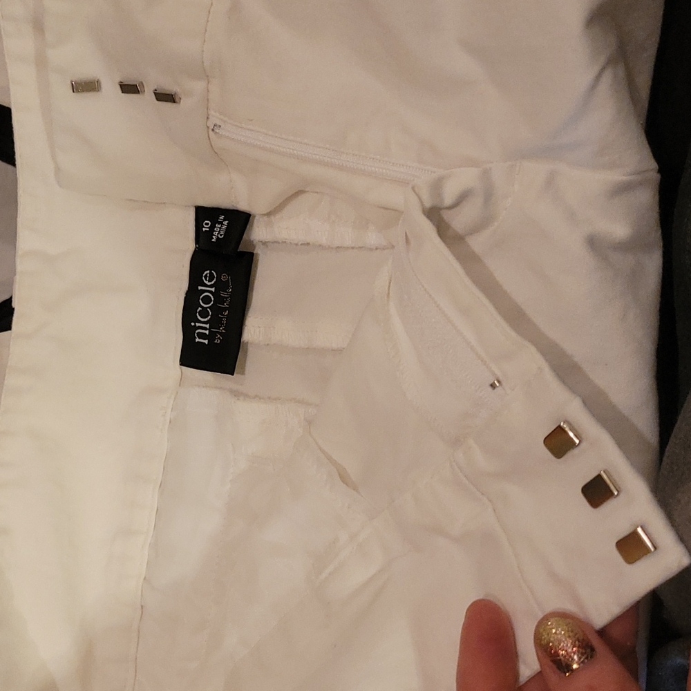 Nicole by Nicole MillerWhite Crop pants size 10 - Picture 4 of 7